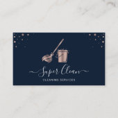 Berufliche Navy Rose Gold House Säuberungsmaid Visitenkarte (Vorderseite)