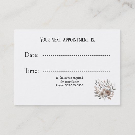 Berufliche Neutralzahnarztkarte Terminkarte (Vorderseite)