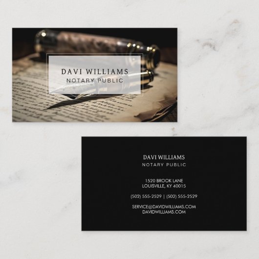 Berufliche Notar-Visitenkarte Visitenkarte (Vorne/Hinten)