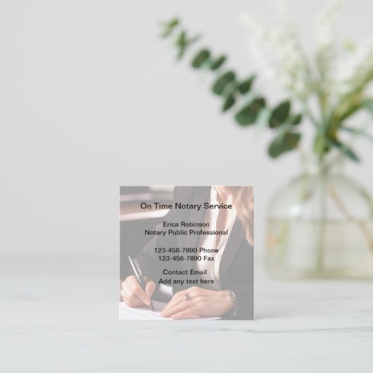 Berufliche Notar-Visitenkarten Quadratische Visitenkarte (Stehend Vorderseite)