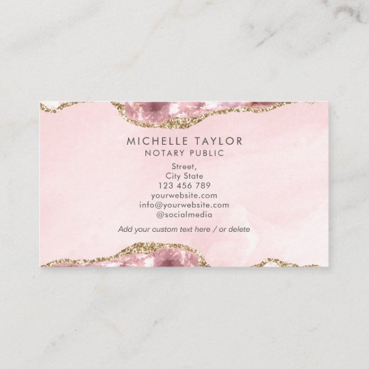 Berufliche Notare Moderne Monogrammtypografie Visitenkarte (Rückseite)