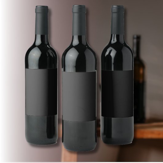 Berufliche Onyx Schwarz | Klassisches Elegant Weinetikett