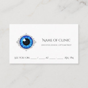 Berufliche Optometrie Ernennung Blue Iris Auge Terminkarte