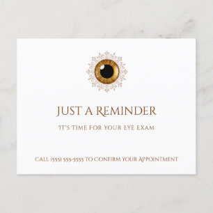 Berufliche optometrische Ernennung Braunes Auge Postkarte