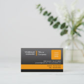 berufliche Orange 2: (2-sided): Visitenkarte (Stehend Vorderseite)