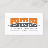 Berufliche Orange für Monogramm Visitenkarte (Vorderseite)