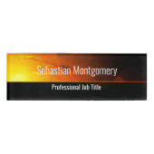 Berufliche orange und schwarze Vorlage Namenschild (Vorderseite)