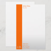 berufliche Orangen Briefpapier (Vorne/Hinten)