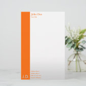 berufliche Orangen Briefpapier (Stehend Vorderseite)
