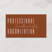 Berufliche Organisatorin Burnt Orange Business Car Visitenkarte (Vorderseite)