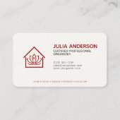 Berufliche Organisatorin Crimson Red Visitenkarte (Vorderseite)