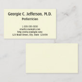 Berufliche Pädiatrische Visitenkarte (Vorne/Hinten)