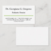 Berufliche Pädiatrische Zahnarztkarte Visitenkarte (Vorne/Hinten)