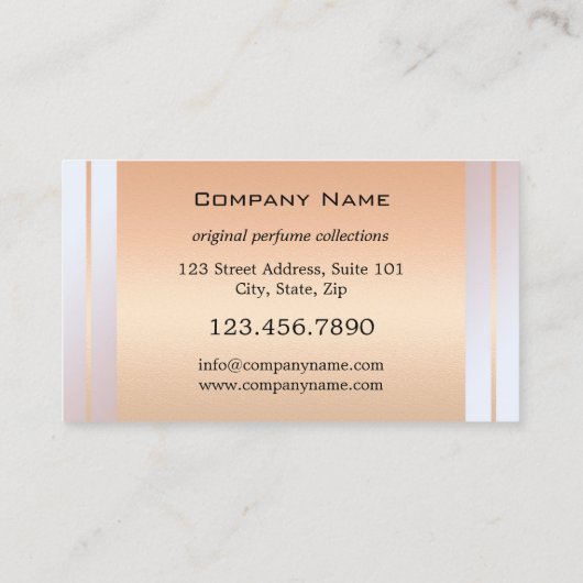 Berufliche Parfüm-Duft-Salon-Visitenkarte Visitenkarte (Rückseite)