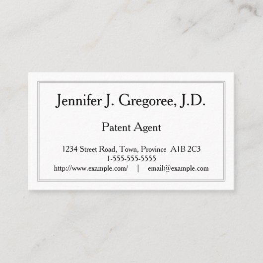 Berufliche Patent-Agent-Geschäfts-Karte Visitenkarte (Vorderseite)