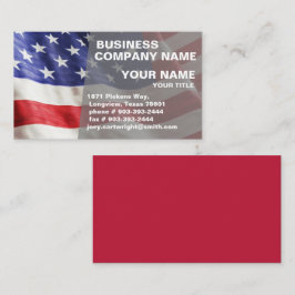 Berufliche Patriotic Red White Blue USA Flag Visitenkarte