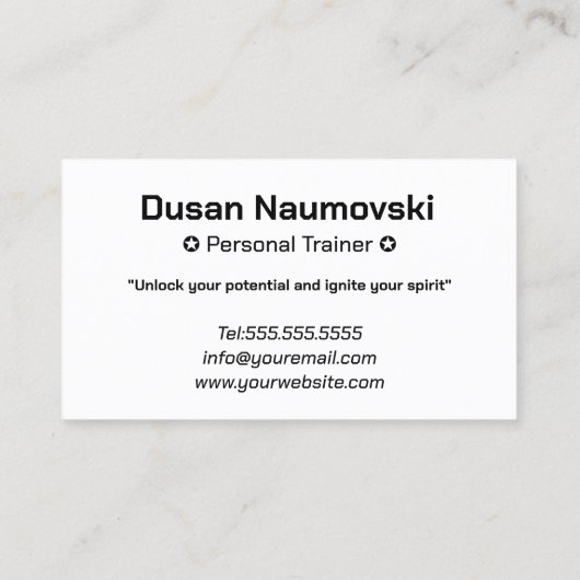 Berufliche Personal Trainer Fitness & Ernährung Visitenkarte (Rückseite)