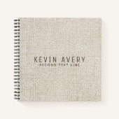 Berufliche Personalisierte Beige Linen Textur Notizblock (Vorderseite)