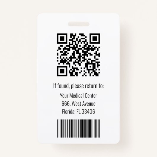 Berufliche personalisierte Gesundheitsversorgung Ausweis (Rückseite)