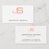Berufliche Personalisierte Monogram Moderne Elegan Visitenkarte (Vorne/Hinten)