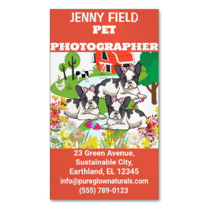 Berufliche Pet-Fotografin Faltkarte Magnetische Visitenkarte