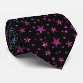 Berufliche Polysexual Flag Glitzer Stars Schwarz Krawatte (Gerollt)