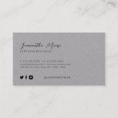 Berufliche Premium Grau- und Schwarz-Signatur Visitenkarte (Rückseite)