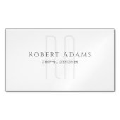Berufliche Premium Pearl und Grau Mit Monogramm Magnetische Visitenkarte (Vorderseite)