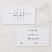 Berufliche Premium Pearl und Grau Mit Monogramm Visitenkarte (Vorne/Hinten)