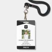 Berufliche Presse Ausweis (Vorderseite mit Lanyard)