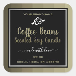 Berufliche Produktverpackung Kaffeebohnen Etikette Quadratischer Aufkleber