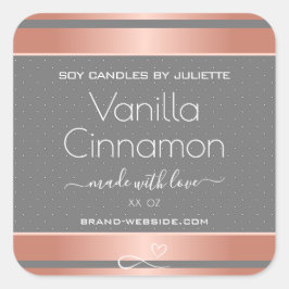 Berufliche Produktverpackungsmarken Rose Gold Quadratischer Aufkleber