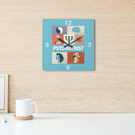 Berufliche Psychiatristin Iconic entwickelt Quadratische Wanduhr