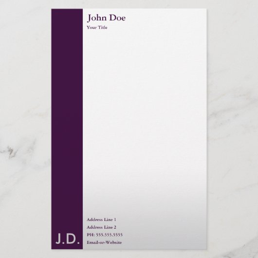 berufliche Purpur Briefpapier (Vorderseite)