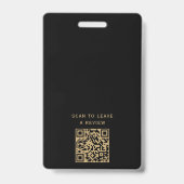 Berufliche QR-Code-Foto-ID für Schwarz und Gold Ausweis (Back)