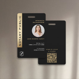 Berufliche QR-Code-Foto-ID für Schwarz und Gold Ausweis