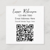 Berufliche QR-Code-Foto-Visitenkarten Quadratische Visitenkarte (Rückseite)
