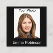 Berufliche QR-Code-Foto-Visitenkarten Quadratische Visitenkarte (Vorderseite)