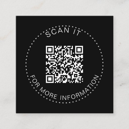 Berufliche QR-Code-Minimale Scannable-Werbeaktion Quadratische Visitenkarte (Vorderseite)