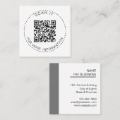 Berufliche QR-Code-Minimale Scannable-Werbeaktion Quadratische Visitenkarte (Vorne/Hinten)