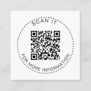 Berufliche QR-Code-Minimale Scannable-Werbeaktion Quadratische Visitenkarte