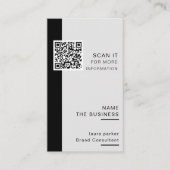 Berufliche QR-Code-Minimale Scannable-Werbeaktion Visitenkarte (Vorderseite)