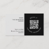 Berufliche QR-Code-Minimale Scannable-Werbeaktion Visitenkarte (Vorderseite)