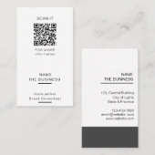 Berufliche QR-Code-Minimale Scannable-Werbeaktion Visitenkarte (Vorne/Hinten)