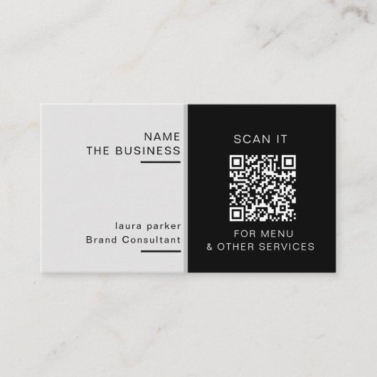 Berufliche QR-Code-Minimale Scannable-Werbeaktion Visitenkarte (Vorderseite)