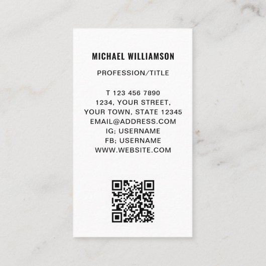 Berufliche QR-Code-Visitenkarte Visitenkarte (Rückseite)