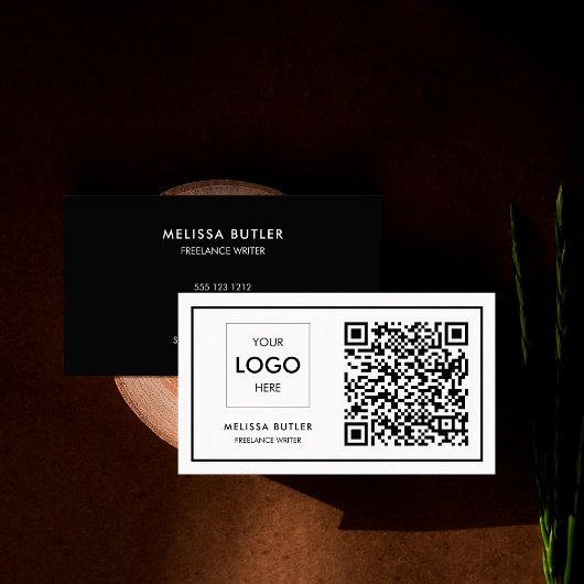 Berufliche QR-Logos, schwarz und weiß Visitenkarte