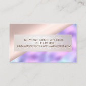 Berufliche Rahmen Rose Gold Läden Holografie Visitenkarte (Rückseite)