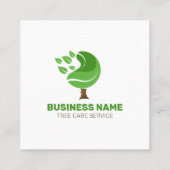 Berufliche Rasenmäher mit grünem Braun Quadratische Visitenkarte (Rückseite)