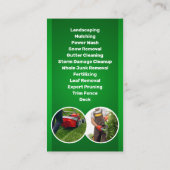 Berufliche Rasenpflege, die grünes Gelb umklammert Visitenkarte (Rückseite)